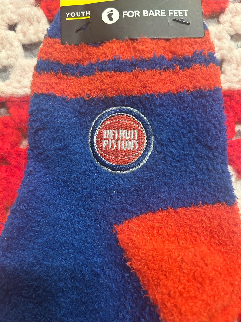 Youth Fuzzy Socks - Detroit Pistons